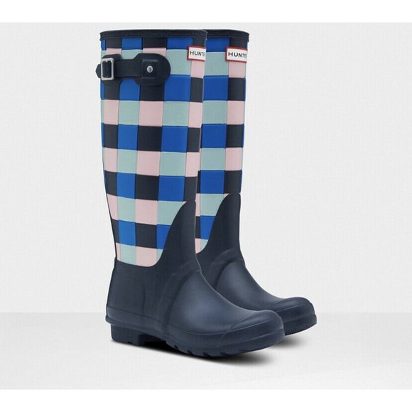(Sold) Hunter Original Tall Gingham Waterproof Rai - Picture 2 of 11